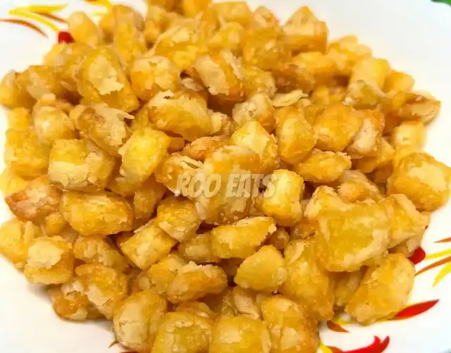 Crispy Potato Popcorn Before Seasoning