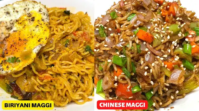 2 Quick Recipes with Maggi Noodles - Biryani and Stir Fried Noodles