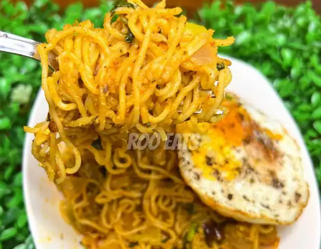 Close Up Of Chinese Stir Maggi Fried Noodles