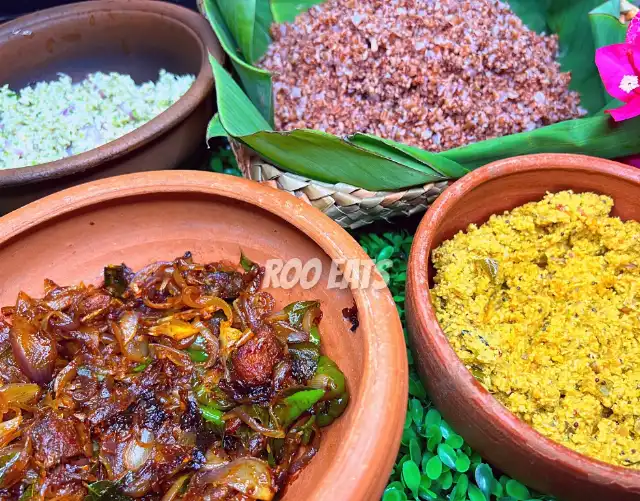 Olu Rice With Sesame Curry And Dried Fish Fry